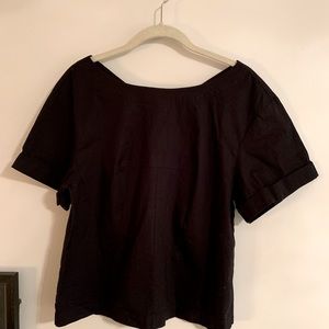 Black J. Crew cropped swing top